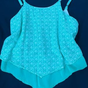 TEAL GREEN CROP TOP SIZE YOUTH LARGE